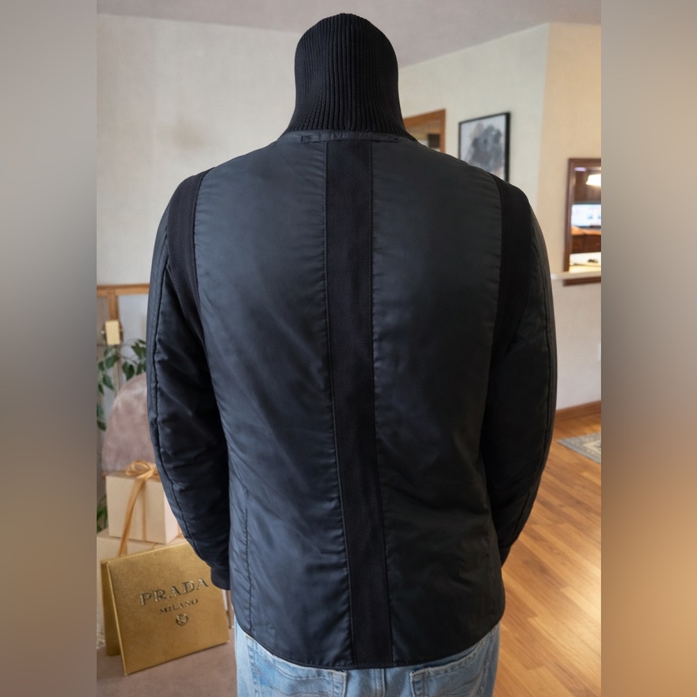 πHPπ PRADA Black Nylon Double Zip Jacket - Size 40/Small - Picture 5 of 15
